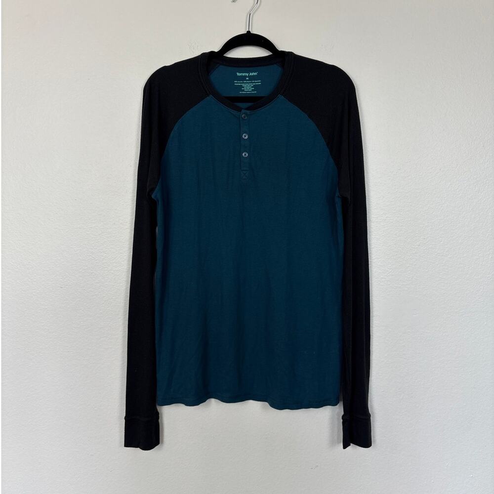 Tommy John Ribbed Long Sleeve Baseball Henley Medium
